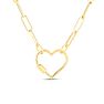 14 Karat Yellow Gold Heart Paperclip Chain Necklace, 18 Inches Image-1