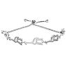 Diamond Accent Giraffe Adjustable Bolo Bracelet In Platinum Overlay, 7-10 Inches Image-1