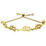 Diamond Accent Giraffe Adjustable Bolo Bracelet In Yellow Gold Overlay, 7-10 Inches Image-1