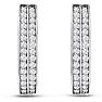 1ct Diamond Two Row Hoop Earrings In Sterling Silver, 3/4 Inch Image-2