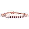 5 Carat Diamond Tennis Bracelet In 14 Karat Rose Gold, 7 Inches. Fantastic Classic Beautiful Diamond Bracelet! Image-1