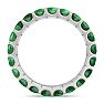 1 Carat Round Emerald Eternity Ring In 14 Karat White Gold, Ring Size 7.5 Image-3
