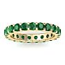 1 Carat Round Emerald Eternity Ring In 14 Karat Yellow Gold, Ring Size 4 Image-1