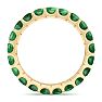 1 Carat Round Emerald Eternity Ring In 14 Karat Yellow Gold, Ring Size 4 Image-3