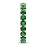 1 Carat Round Emerald Eternity Ring In 14 Karat Yellow Gold, Ring Size 4 Image-4