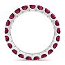 1 Carat Round Ruby Eternity Ring In 14 Karat White Gold, Ring Size 5.5 Image-3