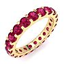 1 Carat Round Ruby Eternity Ring In 14 Karat Yellow Gold, Ring Size 8.5 Image-2