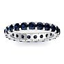 1 Carat Round Sapphire Eternity Ring In 14 Karat White Gold, Ring Size 7 Image-1