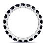 1 Carat Round Sapphire Eternity Ring In 14 Karat White Gold, Ring Size 7 Image-3