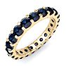 1 Carat Round Sapphire Eternity Ring In 14 Karat Yellow Gold, Ring Size 4.5 Image-2