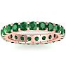 2 Carat Round Emerald Eternity Ring In 14 Karat Rose Gold, Ring Size 7 Image-1
