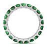 2 Carat Round Emerald Eternity Ring In 14 Karat White Gold, Ring Size 6.5 Image-3