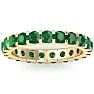 2 Carat Round Emerald Eternity Ring In 14 Karat Yellow Gold, Ring Size 6 Image-1