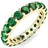 2 Carat Round Emerald Eternity Ring In 14 Karat Yellow Gold, Ring Size 6 Image-2