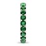2 Carat Round Emerald Eternity Ring In Platinum, Ring Size 4 Image-4