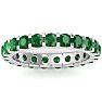 2 Carat Round Emerald Eternity Ring In Platinum, Ring Size 6 Image-1