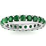 2 Carat Round Emerald Eternity Ring In Platinum, Ring Size 6.5 Image-1