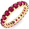 2 Carat Round Ruby Eternity Ring In 14 Karat Yellow Gold, Ring Size 6.5 Image-2