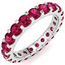 2 Carat Round Ruby Eternity Ring In Platinum, Ring Size 6 Image-2