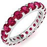 2 Carat Round Ruby Eternity Ring In Platinum, Ring Size 6.5 Image-2