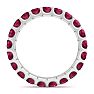 2 Carat Round Ruby Eternity Ring In Platinum, Ring Size 6.5 Image-3
