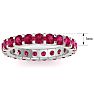 2 Carat Round Ruby Eternity Ring In Platinum, Ring Size 6.5 Image-5