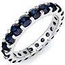 2 Carat Round Sapphire Eternity Ring In 14 Karat White Gold, Ring Size 6 Image-2