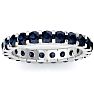 2 Carat Round Sapphire Eternity Ring In 14 Karat White Gold, Ring Size 9.5 Image-1