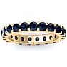 2 Carat Round Sapphire Eternity Ring In 14 Karat Yellow Gold, Ring Size 6.5 Image-1