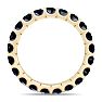 2 Carat Round Sapphire Eternity Ring In 14 Karat Yellow Gold, Ring Size 6.5 Image-3