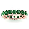 3 Carat Round Emerald Eternity Ring In 14 Karat Rose Gold, Ring Size 5