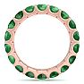 3 Carat Round Emerald Eternity Ring In 14 Karat Rose Gold, Ring Size 5.5 Image-3