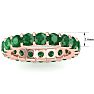 3 Carat Round Emerald Eternity Ring In 14 Karat Rose Gold, Ring Size 5.5 Image-5