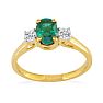 Emerald Gemstone Jewelry: 1ct Emerald and Diamond Ring in 14k Yellow Gold Image-3