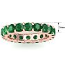3 Carat Round Emerald Eternity Ring In 14 Karat Rose Gold, Ring Size 6.5 Image-5