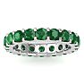3 Carat Round Emerald Eternity Ring In 14 Karat White Gold, Ring Size 6 Image-1