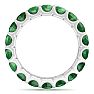 3 Carat Round Emerald Eternity Ring In 14 Karat White Gold, Ring Size 6.5 Image-3