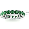 3 Carat Round Emerald Eternity Ring In 14 Karat White Gold, Ring Size 6.5 Image-5