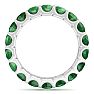 3 Carat Round Emerald Eternity Ring In 14 Karat White Gold, Ring Size 8.5 Image-3