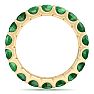 3 Carat Round Emerald Eternity Ring In 14 Karat Yellow Gold, Ring Size 5 Image-3