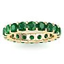 3 Carat Round Emerald Eternity Ring In 14 Karat Yellow Gold, Ring Size 6 Image-1