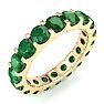 3 Carat Round Emerald Eternity Ring In 14 Karat Yellow Gold, Ring Size 6 Image-2