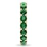 3 Carat Round Emerald Eternity Ring In 14 Karat Yellow Gold, Ring Size 6 Image-4