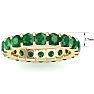 3 Carat Round Emerald Eternity Ring In 14 Karat Yellow Gold, Ring Size 6 Image-5