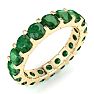 3 Carat Round Emerald Eternity Ring In 14 Karat Yellow Gold, Ring Size 6.5 Image-2