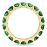 3 Carat Round Emerald Eternity Ring In 14 Karat Yellow Gold, Ring Size 6.5 Image-3