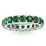 3 Carat Round Emerald Eternity Ring In Platinum, Ring Size 6.5 Image-1