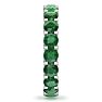3 Carat Round Emerald Eternity Ring In Platinum, Ring Size 7.5 Image-4