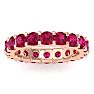 3 Carat Round Ruby Eternity Ring In 14 Karat Rose Gold, Ring Size 9 Image-1