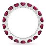 3 Carat Round Ruby Eternity Ring In 14 Karat White Gold, Ring Size 5 Image-3